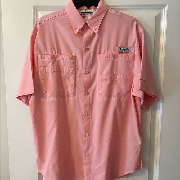 Columbia Men's Casual Pink Button Down Shirt - Picture 1 of 4